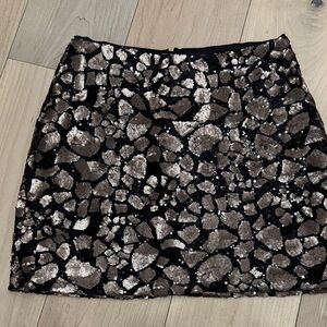 Elegant Black and Silver Sequin Skirt